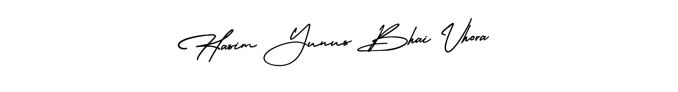 You should practise on your own different ways (AmerikaSignatureDemo-Regular) to write your name (Hasim Yunus Bhai Vhora) in signature. don't let someone else do it for you. Hasim Yunus Bhai Vhora signature style 3 images and pictures png