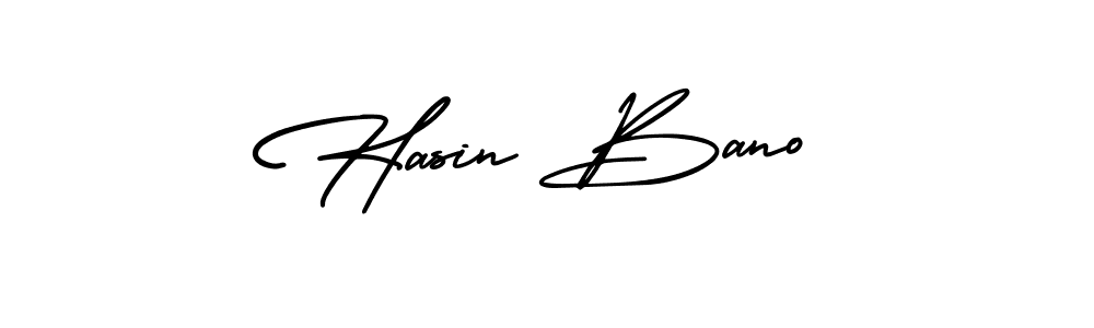 AmerikaSignatureDemo-Regular is a professional signature style that is perfect for those who want to add a touch of class to their signature. It is also a great choice for those who want to make their signature more unique. Get Hasin Bano name to fancy signature for free. Hasin Bano signature style 3 images and pictures png