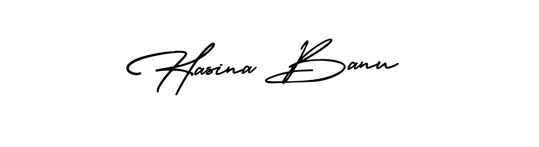 How to make Hasina Banu name signature. Use AmerikaSignatureDemo-Regular style for creating short signs online. This is the latest handwritten sign. Hasina Banu signature style 3 images and pictures png