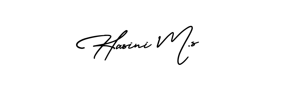 if you are searching for the best signature style for your name Hasini M.s. so please give up your signature search. here we have designed multiple signature styles  using AmerikaSignatureDemo-Regular. Hasini M.s signature style 3 images and pictures png