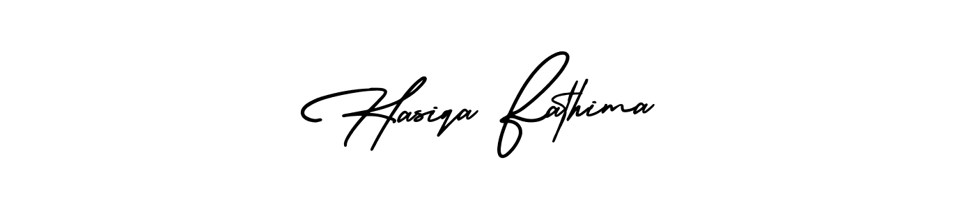 It looks lik you need a new signature style for name Hasiqa Fathima. Design unique handwritten (AmerikaSignatureDemo-Regular) signature with our free signature maker in just a few clicks. Hasiqa Fathima signature style 3 images and pictures png