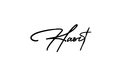 The best way (AmerikaSignatureDemo-Regular) to make a short signature is to pick only two or three words in your name. The name Hasit include a total of six letters. For converting this name. Hasit signature style 3 images and pictures png