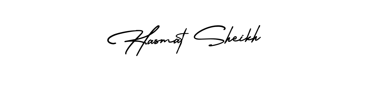 Similarly AmerikaSignatureDemo-Regular is the best handwritten signature design. Signature creator online .You can use it as an online autograph creator for name Hasmat Sheikh. Hasmat Sheikh signature style 3 images and pictures png