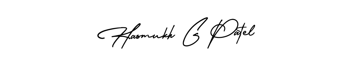 Make a beautiful signature design for name Hasmukh G Patel. With this signature (AmerikaSignatureDemo-Regular) style, you can create a handwritten signature for free. Hasmukh G Patel signature style 3 images and pictures png