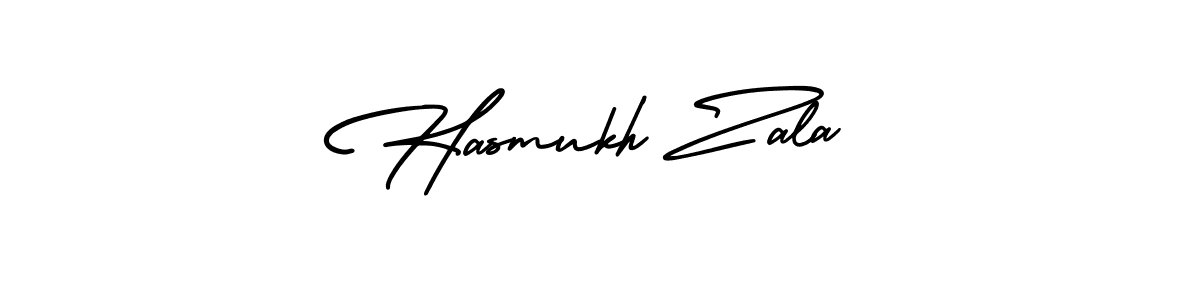 Make a beautiful signature design for name Hasmukh Zala. With this signature (AmerikaSignatureDemo-Regular) style, you can create a handwritten signature for free. Hasmukh Zala signature style 3 images and pictures png