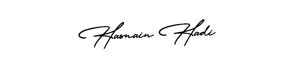 It looks lik you need a new signature style for name Hasnain Hadi. Design unique handwritten (AmerikaSignatureDemo-Regular) signature with our free signature maker in just a few clicks. Hasnain Hadi signature style 3 images and pictures png