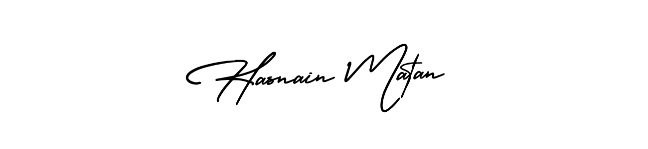 Make a short Hasnain Matan signature style. Manage your documents anywhere anytime using AmerikaSignatureDemo-Regular. Create and add eSignatures, submit forms, share and send files easily. Hasnain Matan signature style 3 images and pictures png