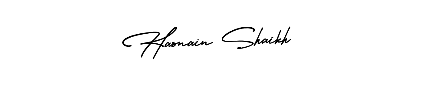 How to Draw Hasnain Shaikh signature style? AmerikaSignatureDemo-Regular is a latest design signature styles for name Hasnain Shaikh. Hasnain Shaikh signature style 3 images and pictures png