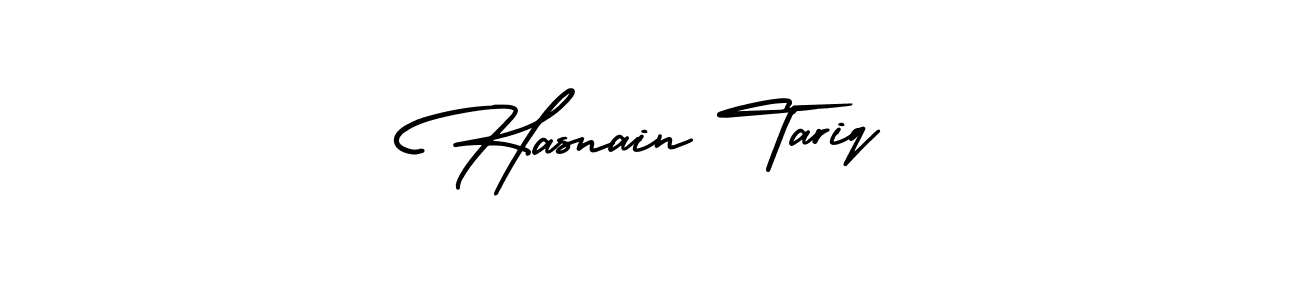 How to make Hasnain Tariq name signature. Use AmerikaSignatureDemo-Regular style for creating short signs online. This is the latest handwritten sign. Hasnain Tariq signature style 3 images and pictures png