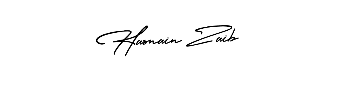 This is the best signature style for the Hasnain Zaib name. Also you like these signature font (AmerikaSignatureDemo-Regular). Mix name signature. Hasnain Zaib signature style 3 images and pictures png