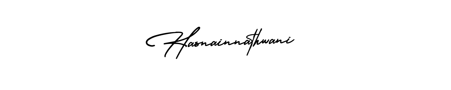 if you are searching for the best signature style for your name Hasnainnathwani. so please give up your signature search. here we have designed multiple signature styles  using AmerikaSignatureDemo-Regular. Hasnainnathwani signature style 3 images and pictures png