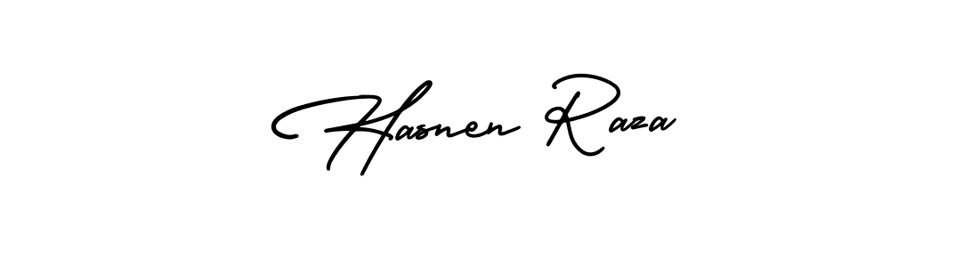 Create a beautiful signature design for name Hasnen Raza. With this signature (AmerikaSignatureDemo-Regular) fonts, you can make a handwritten signature for free. Hasnen Raza signature style 3 images and pictures png