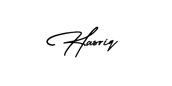 Make a beautiful signature design for name Hasriq. With this signature (AmerikaSignatureDemo-Regular) style, you can create a handwritten signature for free. Hasriq signature style 3 images and pictures png