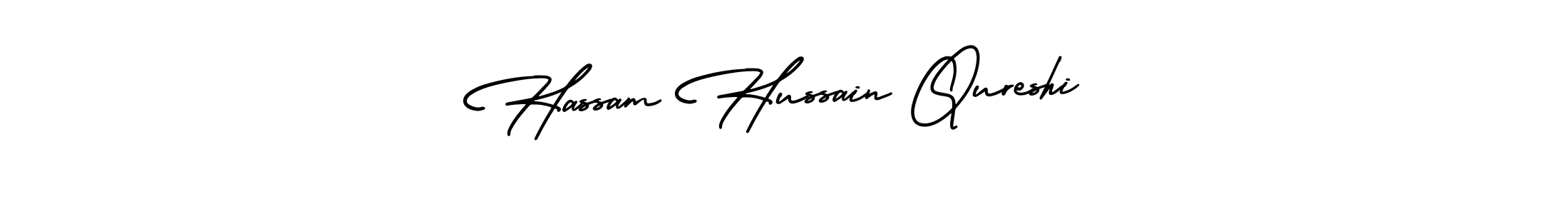 Hassam Hussain Qureshi stylish signature style. Best Handwritten Sign (AmerikaSignatureDemo-Regular) for my name. Handwritten Signature Collection Ideas for my name Hassam Hussain Qureshi. Hassam Hussain Qureshi signature style 3 images and pictures png