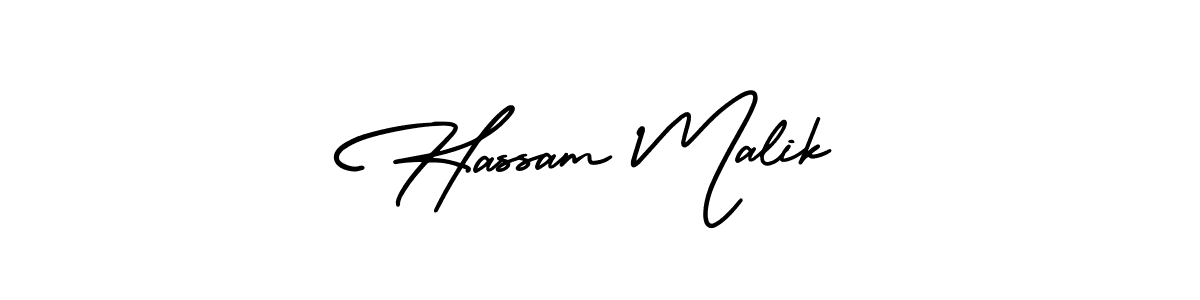 This is the best signature style for the Hassam Malik name. Also you like these signature font (AmerikaSignatureDemo-Regular). Mix name signature. Hassam Malik signature style 3 images and pictures png