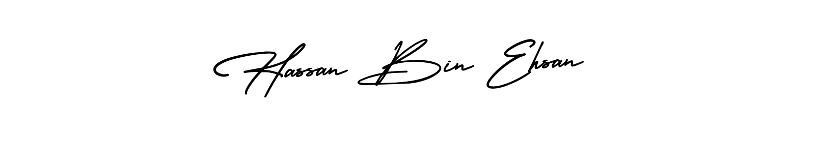 It looks lik you need a new signature style for name Hassan Bin Ehsan. Design unique handwritten (AmerikaSignatureDemo-Regular) signature with our free signature maker in just a few clicks. Hassan Bin Ehsan signature style 3 images and pictures png