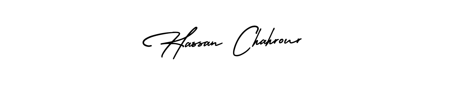 How to make Hassan Chahrour name signature. Use AmerikaSignatureDemo-Regular style for creating short signs online. This is the latest handwritten sign. Hassan Chahrour signature style 3 images and pictures png