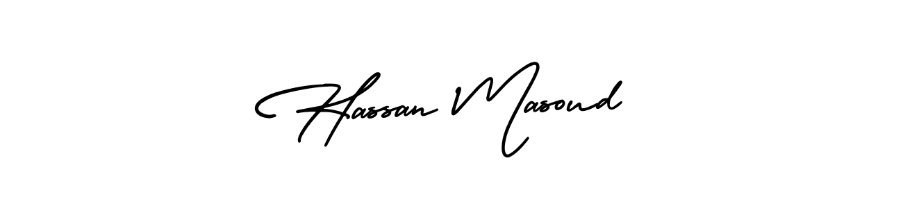 The best way (AmerikaSignatureDemo-Regular) to make a short signature is to pick only two or three words in your name. The name Hassan Masoud include a total of six letters. For converting this name. Hassan Masoud signature style 3 images and pictures png