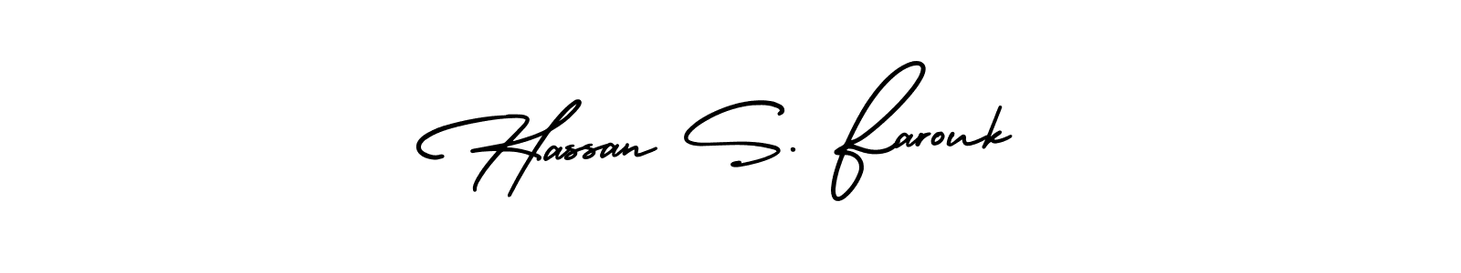 Use a signature maker to create a handwritten signature online. With this signature software, you can design (AmerikaSignatureDemo-Regular) your own signature for name Hassan S. Farouk. Hassan S. Farouk signature style 3 images and pictures png