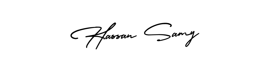 Make a beautiful signature design for name Hassan Samy. With this signature (AmerikaSignatureDemo-Regular) style, you can create a handwritten signature for free. Hassan Samy signature style 3 images and pictures png
