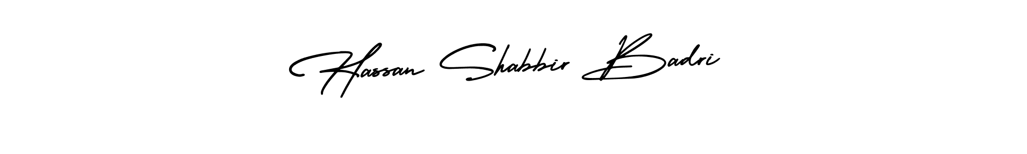 The best way (AmerikaSignatureDemo-Regular) to make a short signature is to pick only two or three words in your name. The name Hassan Shabbir Badri include a total of six letters. For converting this name. Hassan Shabbir Badri signature style 3 images and pictures png