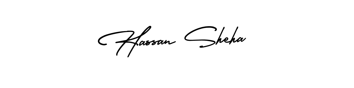 Hassan Sheha stylish signature style. Best Handwritten Sign (AmerikaSignatureDemo-Regular) for my name. Handwritten Signature Collection Ideas for my name Hassan Sheha. Hassan Sheha signature style 3 images and pictures png