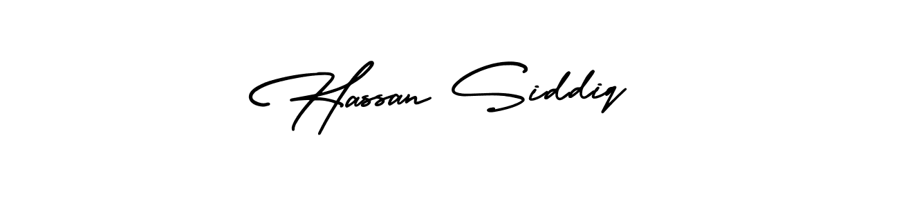 You should practise on your own different ways (AmerikaSignatureDemo-Regular) to write your name (Hassan Siddiq) in signature. don't let someone else do it for you. Hassan Siddiq signature style 3 images and pictures png