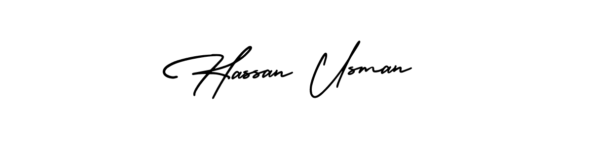 Hassan Usman stylish signature style. Best Handwritten Sign (AmerikaSignatureDemo-Regular) for my name. Handwritten Signature Collection Ideas for my name Hassan Usman. Hassan Usman signature style 3 images and pictures png