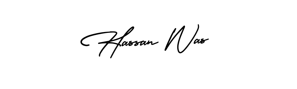 How to make Hassan Was name signature. Use AmerikaSignatureDemo-Regular style for creating short signs online. This is the latest handwritten sign. Hassan Was signature style 3 images and pictures png
