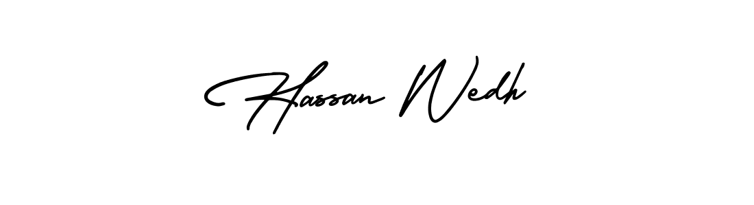 Make a beautiful signature design for name Hassan Wedh. With this signature (AmerikaSignatureDemo-Regular) style, you can create a handwritten signature for free. Hassan Wedh signature style 3 images and pictures png