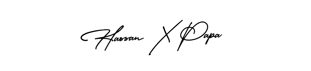 Use a signature maker to create a handwritten signature online. With this signature software, you can design (AmerikaSignatureDemo-Regular) your own signature for name Hassan X Papa. Hassan X Papa signature style 3 images and pictures png
