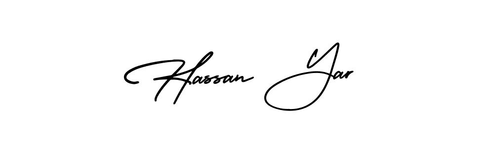 Also You can easily find your signature by using the search form. We will create Hassan Yar name handwritten signature images for you free of cost using AmerikaSignatureDemo-Regular sign style. Hassan Yar signature style 3 images and pictures png