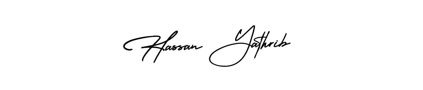 Make a beautiful signature design for name Hassan Yathrib. With this signature (AmerikaSignatureDemo-Regular) style, you can create a handwritten signature for free. Hassan Yathrib signature style 3 images and pictures png