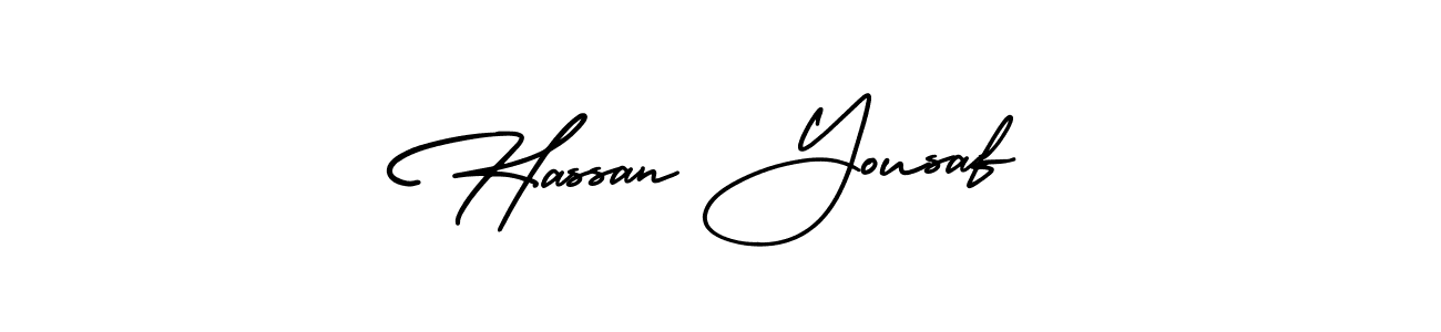 Hassan Yousaf stylish signature style. Best Handwritten Sign (AmerikaSignatureDemo-Regular) for my name. Handwritten Signature Collection Ideas for my name Hassan Yousaf. Hassan Yousaf signature style 3 images and pictures png