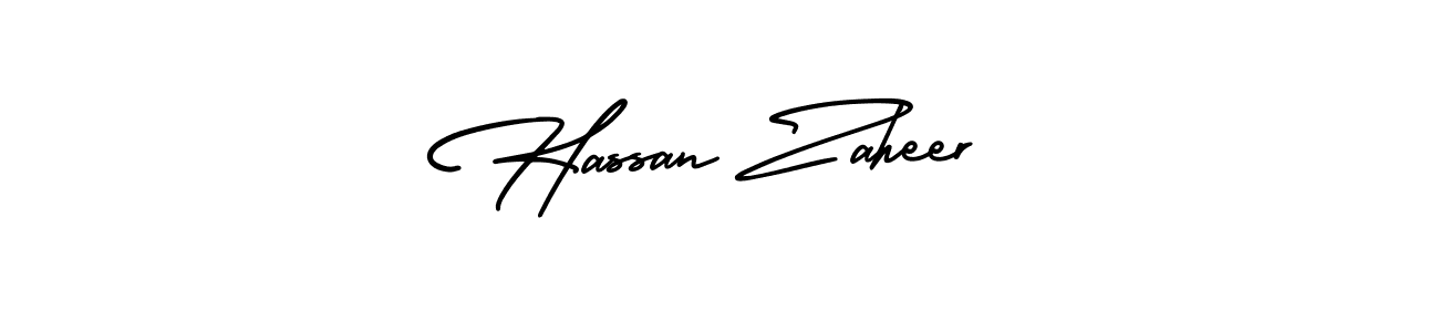 How to make Hassan Zaheer name signature. Use AmerikaSignatureDemo-Regular style for creating short signs online. This is the latest handwritten sign. Hassan Zaheer signature style 3 images and pictures png