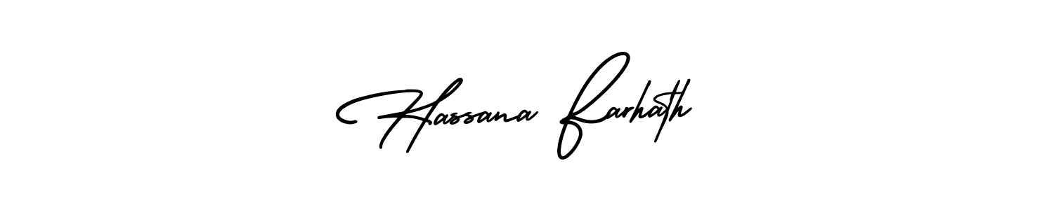 How to make Hassana Farhath signature? AmerikaSignatureDemo-Regular is a professional autograph style. Create handwritten signature for Hassana Farhath name. Hassana Farhath signature style 3 images and pictures png