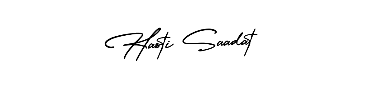 Use a signature maker to create a handwritten signature online. With this signature software, you can design (AmerikaSignatureDemo-Regular) your own signature for name Hasti Saadat. Hasti Saadat signature style 3 images and pictures png