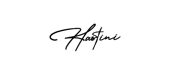 How to make Hastini name signature. Use AmerikaSignatureDemo-Regular style for creating short signs online. This is the latest handwritten sign. Hastini signature style 3 images and pictures png