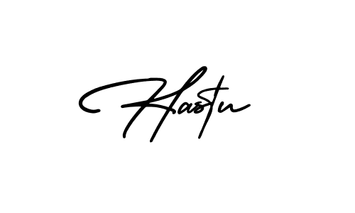 Use a signature maker to create a handwritten signature online. With this signature software, you can design (AmerikaSignatureDemo-Regular) your own signature for name Hastu. Hastu signature style 3 images and pictures png