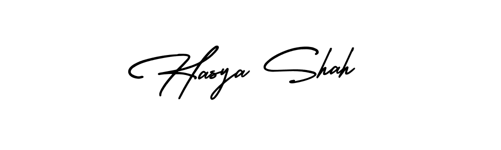 Make a beautiful signature design for name Hasya Shah. With this signature (AmerikaSignatureDemo-Regular) style, you can create a handwritten signature for free. Hasya Shah signature style 3 images and pictures png