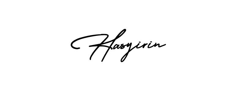 Use a signature maker to create a handwritten signature online. With this signature software, you can design (AmerikaSignatureDemo-Regular) your own signature for name Hasyirin. Hasyirin signature style 3 images and pictures png