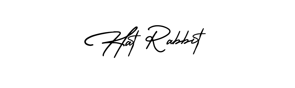 The best way (AmerikaSignatureDemo-Regular) to make a short signature is to pick only two or three words in your name. The name Hat Rabbit include a total of six letters. For converting this name. Hat Rabbit signature style 3 images and pictures png