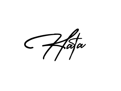 How to make Hata name signature. Use AmerikaSignatureDemo-Regular style for creating short signs online. This is the latest handwritten sign. Hata signature style 3 images and pictures png