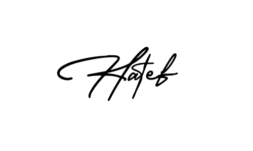 Hatef stylish signature style. Best Handwritten Sign (AmerikaSignatureDemo-Regular) for my name. Handwritten Signature Collection Ideas for my name Hatef. Hatef signature style 3 images and pictures png