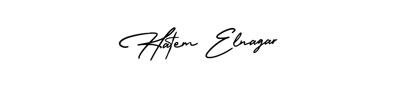 How to make Hatem Elnagar name signature. Use AmerikaSignatureDemo-Regular style for creating short signs online. This is the latest handwritten sign. Hatem Elnagar signature style 3 images and pictures png