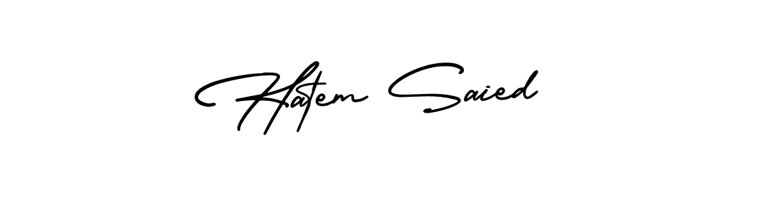 if you are searching for the best signature style for your name Hatem Saied. so please give up your signature search. here we have designed multiple signature styles  using AmerikaSignatureDemo-Regular. Hatem Saied signature style 3 images and pictures png