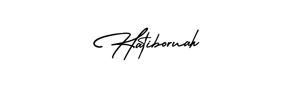 Design your own signature with our free online signature maker. With this signature software, you can create a handwritten (AmerikaSignatureDemo-Regular) signature for name Hatiboruah. Hatiboruah signature style 3 images and pictures png