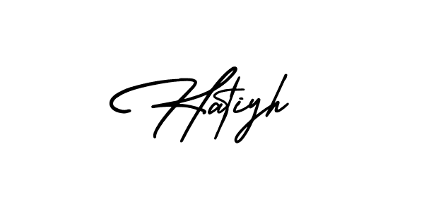 The best way (AmerikaSignatureDemo-Regular) to make a short signature is to pick only two or three words in your name. The name Hatiyh include a total of six letters. For converting this name. Hatiyh signature style 3 images and pictures png