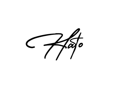 The best way (AmerikaSignatureDemo-Regular) to make a short signature is to pick only two or three words in your name. The name Hato include a total of six letters. For converting this name. Hato signature style 3 images and pictures png