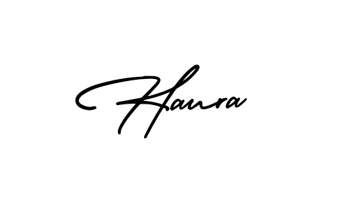 Make a beautiful signature design for name Haura. With this signature (AmerikaSignatureDemo-Regular) style, you can create a handwritten signature for free. Haura signature style 3 images and pictures png